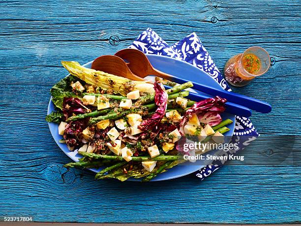 asparagus salad - bindsla stockfoto's en -beelden