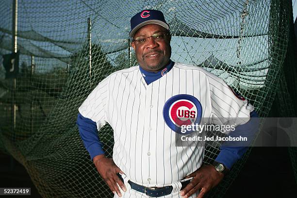 Dusty Baker of the Chicago Cubs poses during Spring Training Photo Day at Fitch Park on February 25, 2005 in Mesa, Arizona.