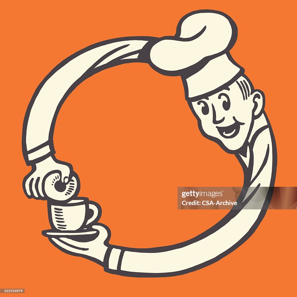 Chef Making a Circle With His Arms
