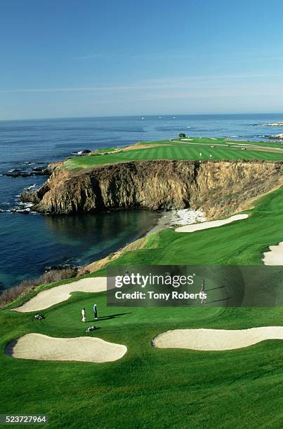 eighth hole at pebble beach - pebble beach california stock pictures, royalty-free photos & images