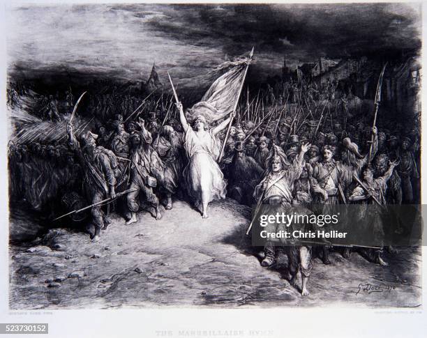 the marseillaise hymn by gustave dore - franse revolutie stockfoto's en -beelden