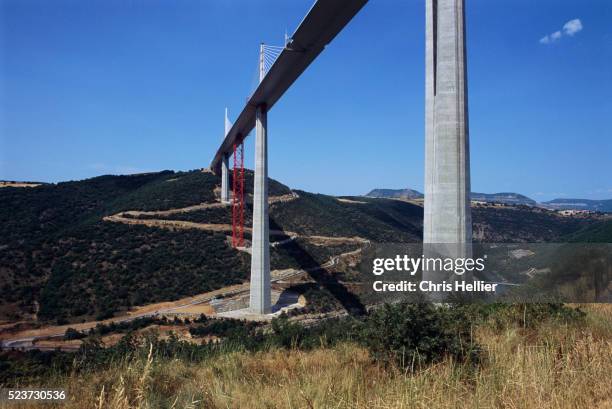 millau viaduct in france - millau viaduct stock pictures, royalty-free photos & images