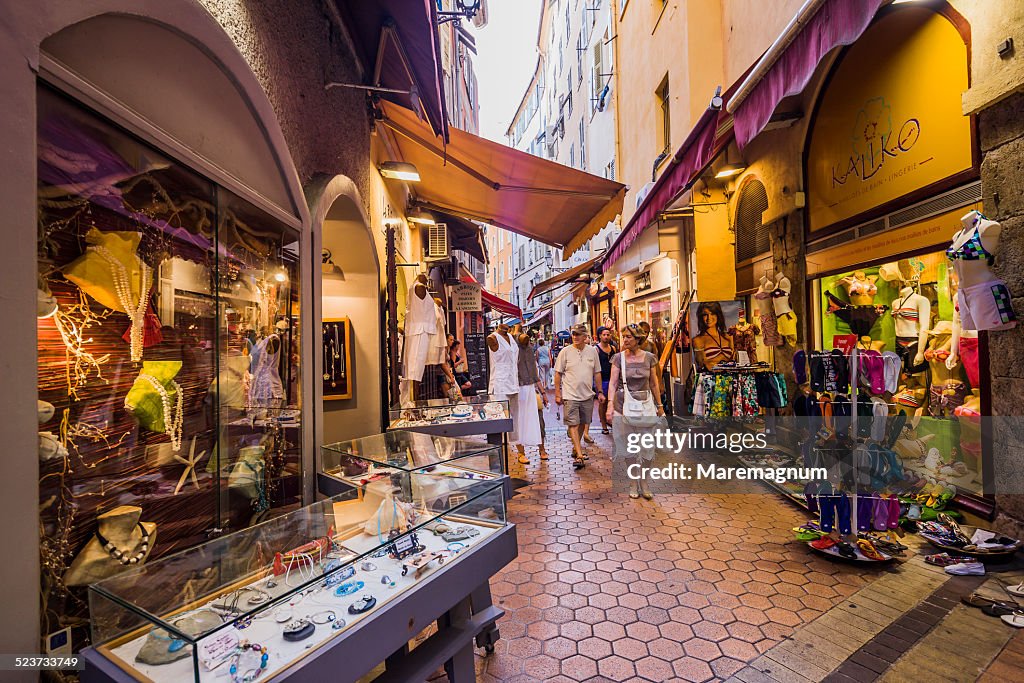 Vieux Nice, Old Nice, shops in an alley