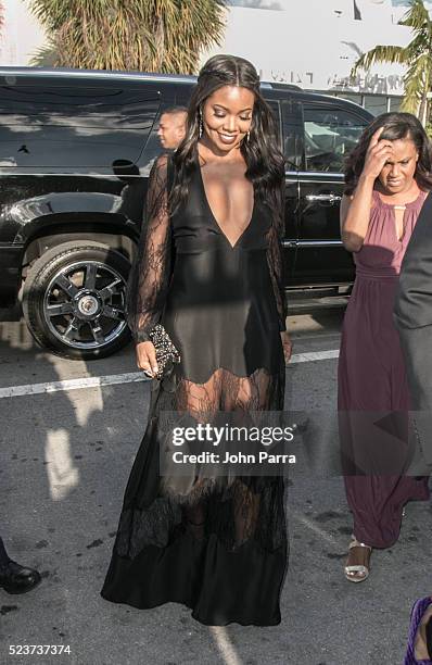 Gabrielle Union attends David Grutman's and model Isabela Rangel wedding in Wynwood Wall on April 23, 2016 in Miami, Florida.