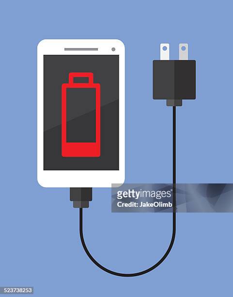 smartphone batterie schwach - handy laden stock-grafiken, -clipart, -cartoons und -symbole