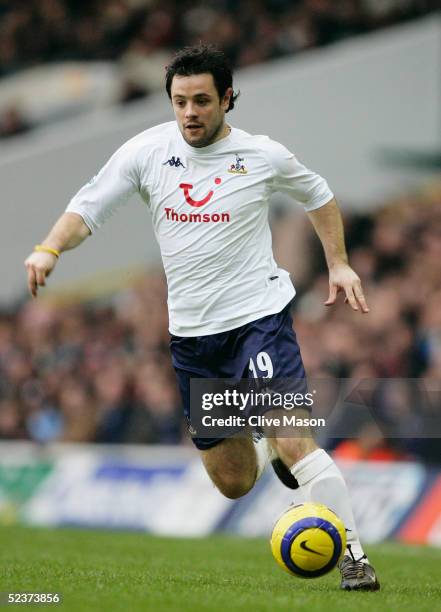 Andy Reid of Tottenham Hotspur in action during the Barclays Premiership match between Tottenham Hotspur and Fulham at White Hart Lane on February...