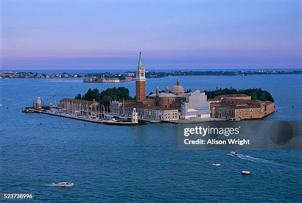 san giorgio maggiore island in venice - canale della giudecca stock pictures, royalty-free photos & images