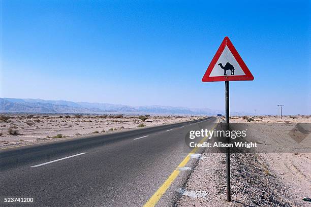 camel crossing sign - camel crossing sign stock pictures, royalty-free photos & images