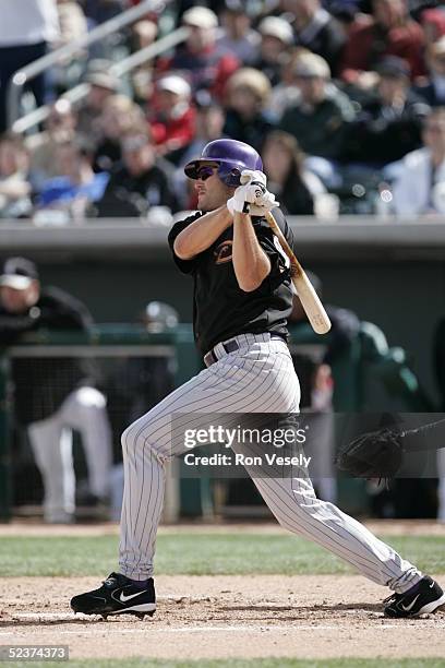 Troy Glaus of the Arizona Diamonbacks at bat during the spring training game against the Chicago White Sox at Tucson Electric Park on March 6, 2005...