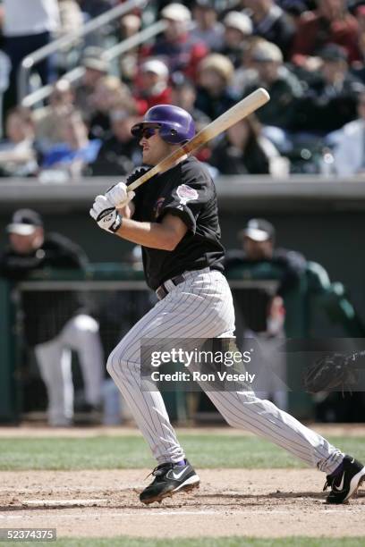 Troy Glaus of the Arizona Diamonbacks at bat during the spring training game against the Chicago White Sox at Tucson Electric Park on March 6, 2005...