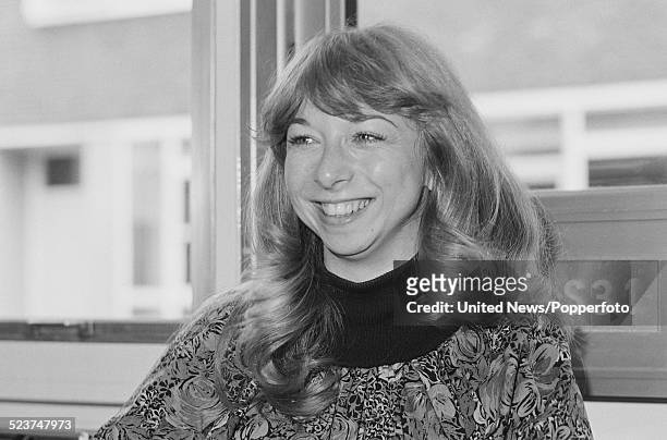 English actress Helen Worth who plays the character of Gail Potter in the long running television soap opera Coronation Street, posed on 12th October...