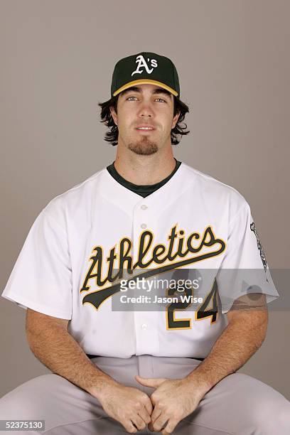 Dan Haren of the Oakland Athletics poses for a portrait during photo day at Phoenix Stadium on February 28, 2005 in Phoenix, Arizona.