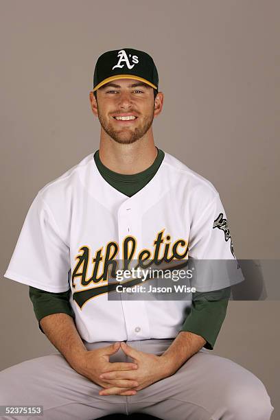Kirk Saarloos of the Oakland Athletics poses for a portrait during photo day at Phoenix Stadium on February 28, 2005 in Phoenix, Arizona.