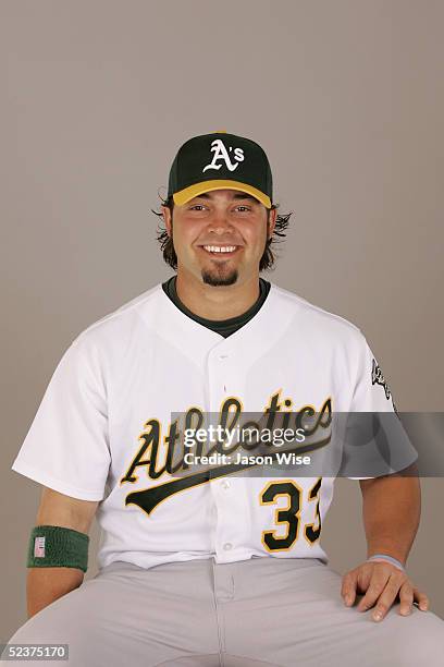 Nick Swisher of the Oakland Athletics poses for a portrait during photo day at Phoenix Stadium on February 28, 2005 in Phoenix, Arizona.