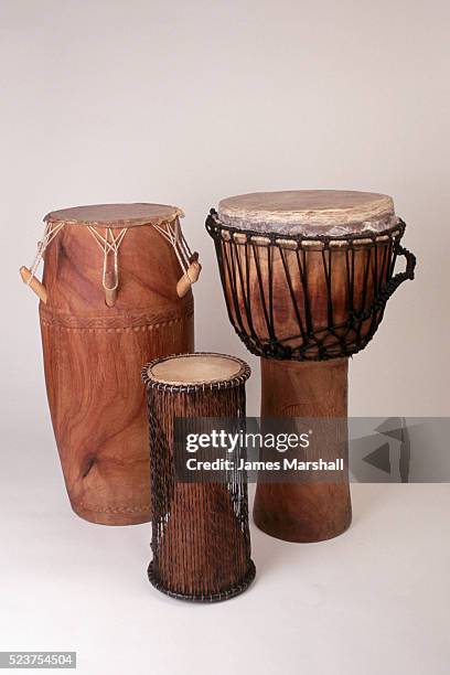 african musical instruments - djembe foto e immagini stock