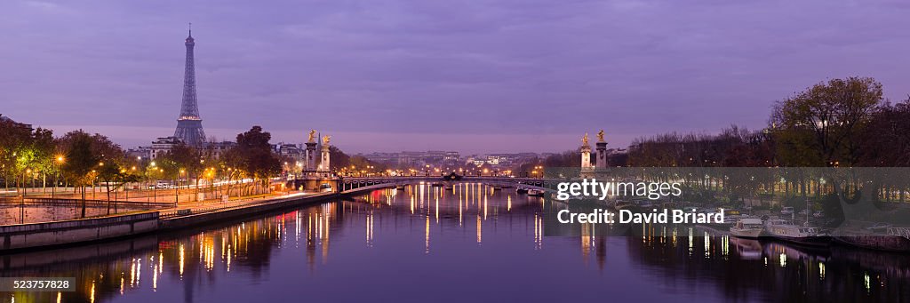 Pont Alexandre III and Eiffel Tower at dawn