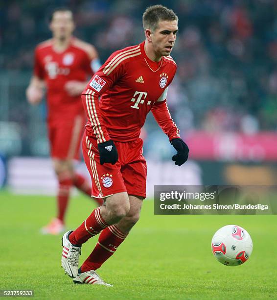 Bayern-Spieler Philipp Lahm in Aktion beim Bundesligaspiel FC Bayern Muenchen gegen die SpVgg Greuther Fuerth am 19. Januar, 2013 in der...