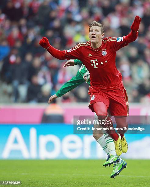 Bayern-Spieler Bastian Schweinsteiger in Aktion beim Bundesligaspiel FC Bayern Muenchen gegen die SpVgg Greuther Fuerth am 19. Januar, 2013 in der...