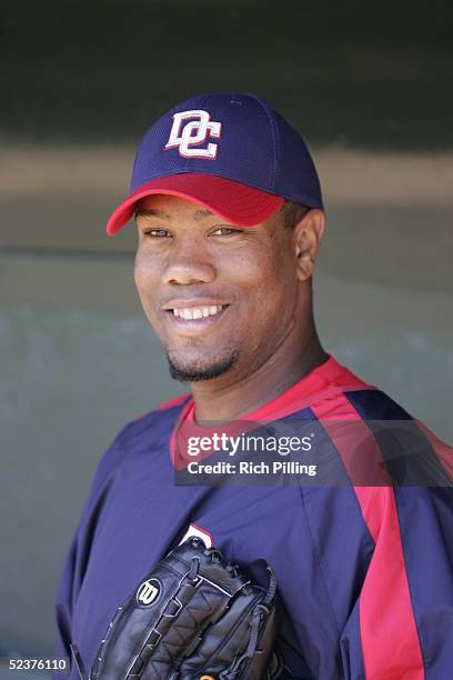 Livan Hernandez of the Washington Nationals poses for a portrait before the Spring Training game against the Baltimore Orioles at Ft. Lauderdale...