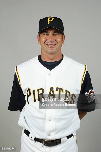 Rob Mackowiak of the Pittsburgh Pirates poses for a portrait during photo day at McKechnie Field on February 27, 2005 in Bradenton, Florida.