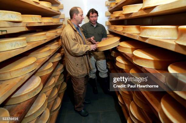 Ron Galotti visits his friend John Putnam at his Thistle Hill Farms cheese house January 19, 2005 in North Pomfret, Vermont.