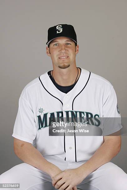 Richie Sexson of the Seattle Mariners poses for a portrait during photo day at Peoria Sports Complex on February 27, 2005 in Peoria, Arizona.