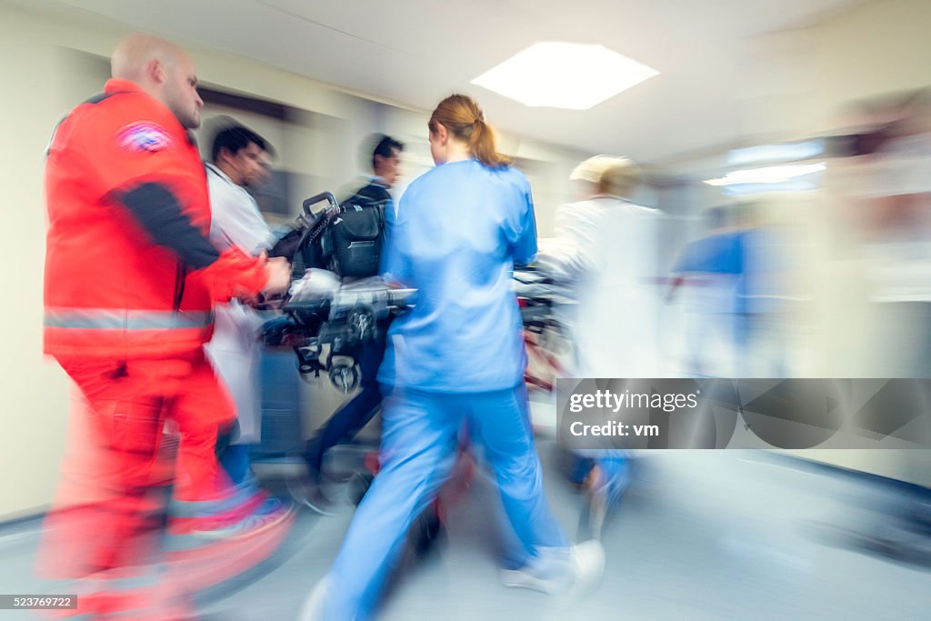 Blurred emergency in hospital