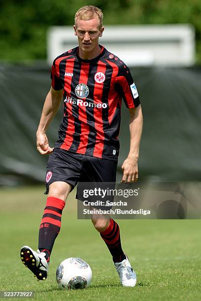 Jan Rosenthal in action during Eintracht Frankfurt Media Day for DFL on July 12, 2013 in Frankfurt am Main, Germany.