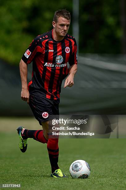 Alexander Meier in action during Eintracht Frankfurt Media Day for DFL on July 12, 2013 in Frankfurt am Main, Germany.