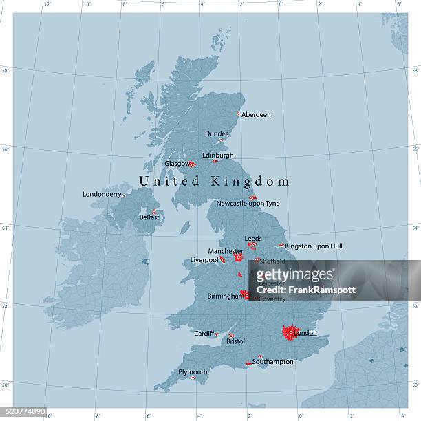 großbritannien vektor landkarte - vereinigtes königreich stock-grafiken, -clipart, -cartoons und -symbole