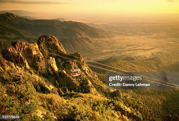 sandia tramway and mountains - albuquerque new mexico stock pictures, royalty-free photos & images