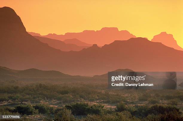 dusk at big bend national park - texas stock pictures, royalty-free photos & images