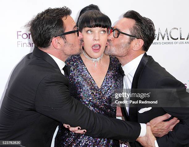 Lawrence Zarian, Pauley Perrette and Gregory Zarian attend GMCLA's 5th Annual Voice Awards at The Ray Dolby Ballroom at Hollywood & Highland Center...