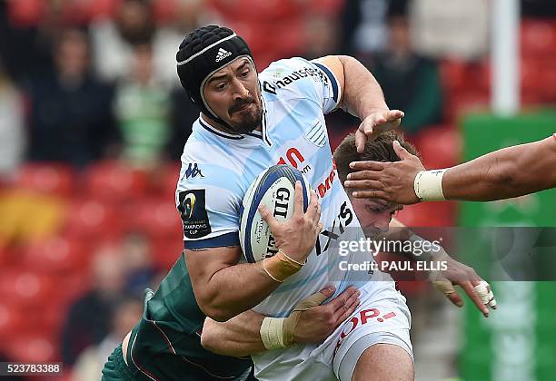 Alexandre Dumoulin of Racing Metro 92 in action during the European Champions Cup semi-final rugby union match between Leicester Tigers and Racing 92...