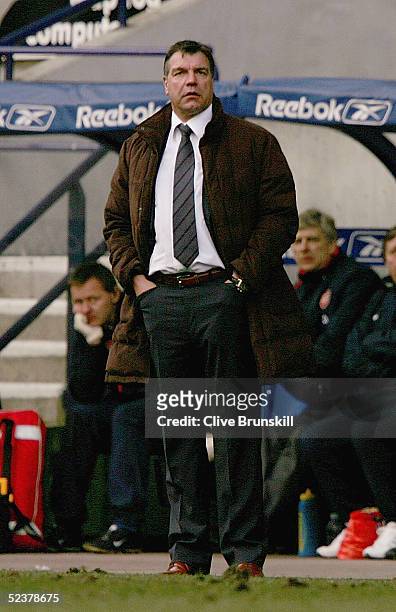 Bolton manager Sam Allardyce during the FA Cup Quarter Final between Bolton Wanderers and Arsenal at The Reebok Stadium on March 12, 2005 in Bolton,...
