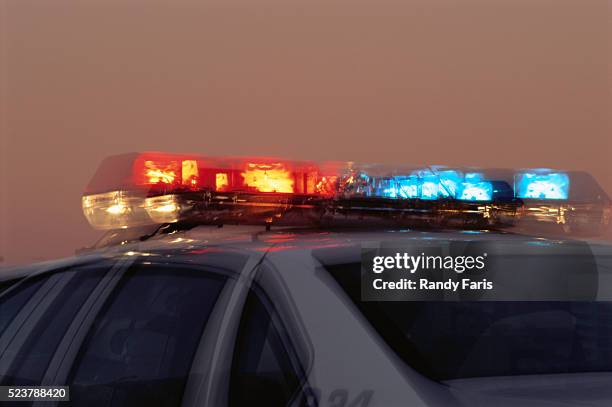 light bar on police car - law enforcement bildbanksfoton och bilder