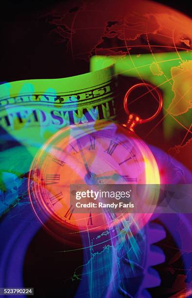 pressure within global financial markets - time is money ストックフォトと画像