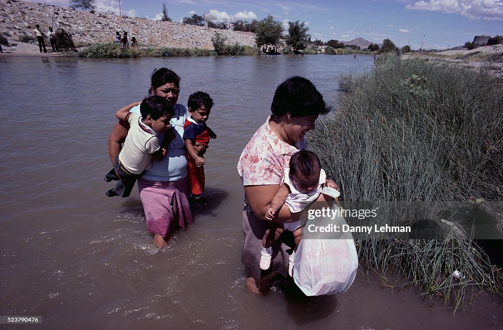 Mexican Emigrants Crossing Rio Grande