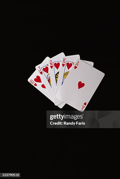royal flush - royal flush stock-fotos und bilder
