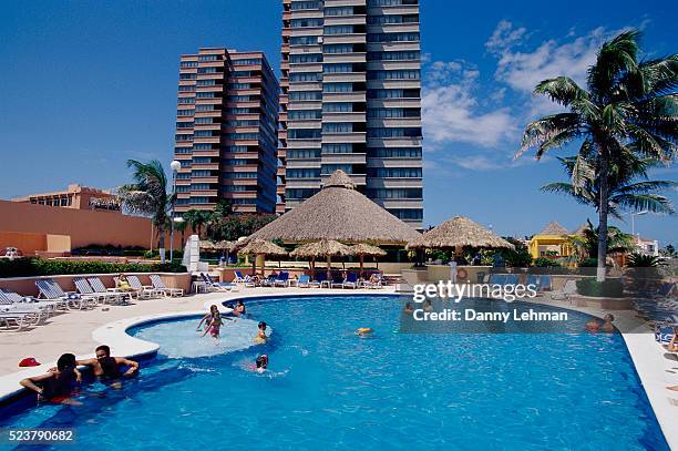 swimming pools at crown plaza hotel - hotel crown plaza stock pictures, royalty-free photos & images