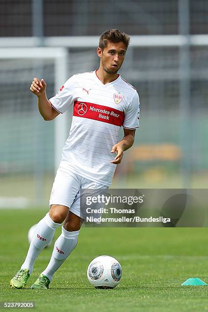 Moritz Leitner of VfB Stuttgart in action during the DFL Media Day on July 18, 2013 in Stuttgart, Germany.