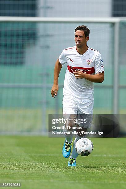 Rani Khedira of VfB Stuttgart in action during the DFL Media Day on July 18, 2013 in Stuttgart, Germany.