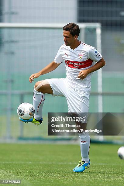 Rani Khedira of VfB Stuttgart in action during the DFL Media Day on July 18, 2013 in Stuttgart, Germany.
