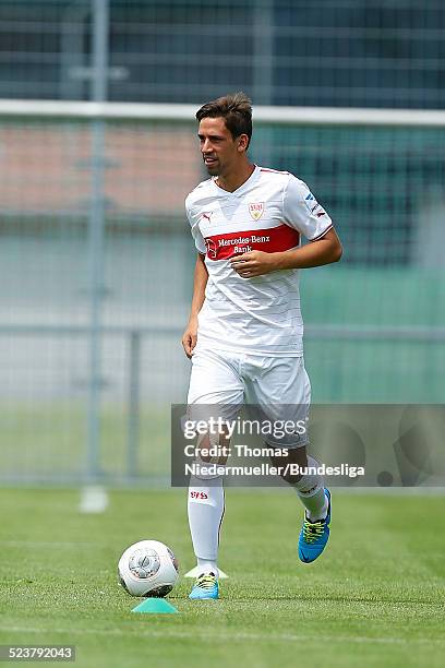 Rani Khedira of VfB Stuttgart in action during the DFL Media Day on July 18, 2013 in Stuttgart, Germany.