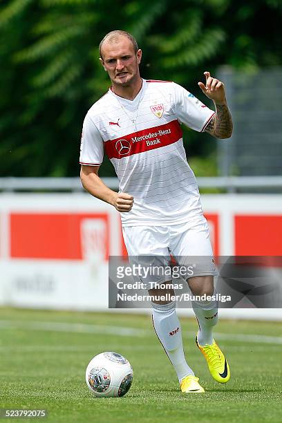 Konstantin Rausch of VfB Stuttgart in action during the DFL Media Day on July 18, 2013 in Stuttgart, Germany.