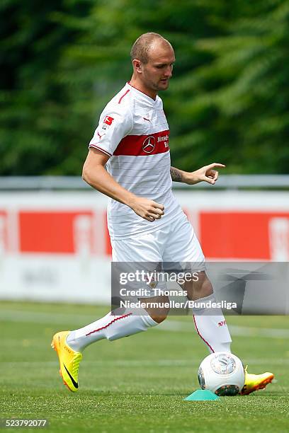 Konstantin Rausch of VfB Stuttgart in action during the DFL Media Day on July 18, 2013 in Stuttgart, Germany.