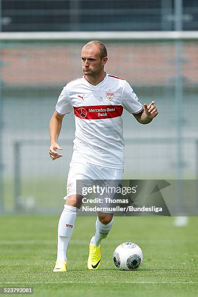 Konstantin Rausch of VfB Stuttgart in action during the DFL Media Day on July 18, 2013 in Stuttgart, Germany.