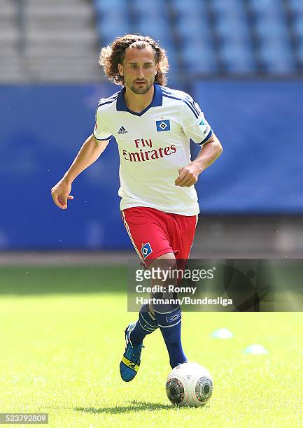 Petr Jiracek of Hamburg in action during the Hamburger SV Media Day for DFL at Imtech Arena on July 24, 2013 in Hamburg, Germany.