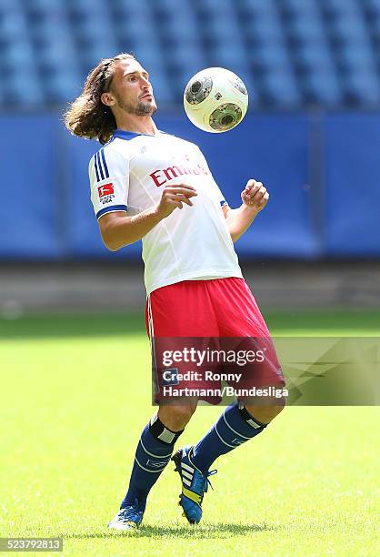 Petr Jiracek of Hamburg in action during the Hamburger SV Media Day for DFL at Imtech Arena on July 24, 2013 in Hamburg, Germany.