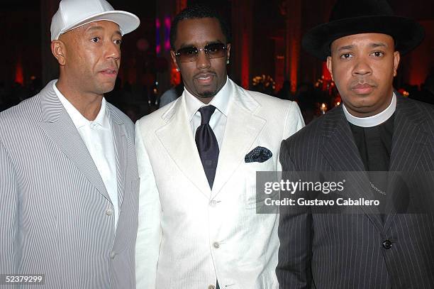Russel Simmons, Sean "P Diddy" Combs and Reverend Run at Russell Simmons "Art For Life Palm Beach" Honoring Sean "P Diddy" Combs at Mar-a-Lago on...